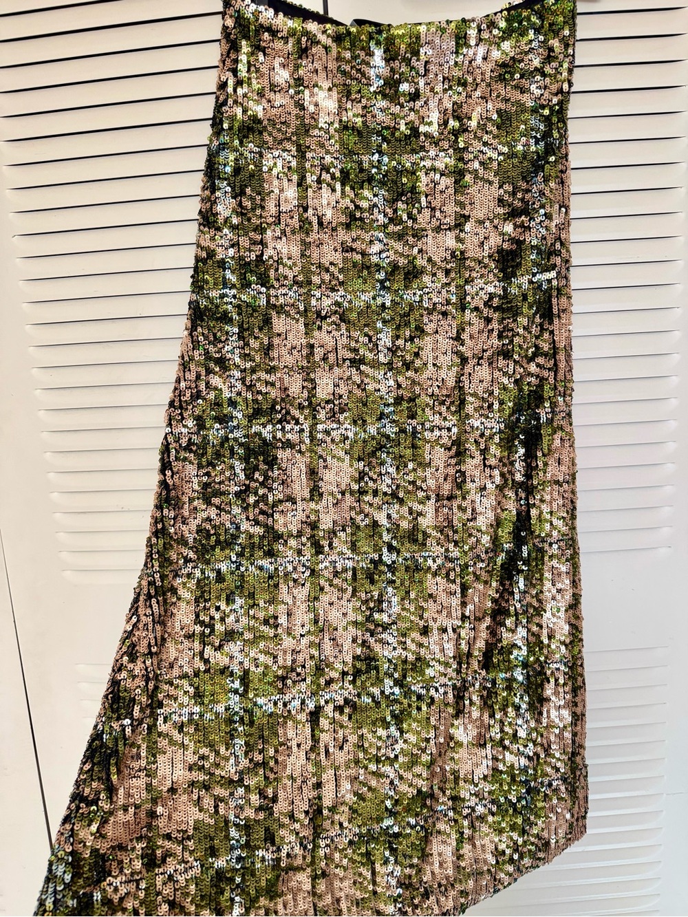 Zara Sequin Skirt Green and Champagne